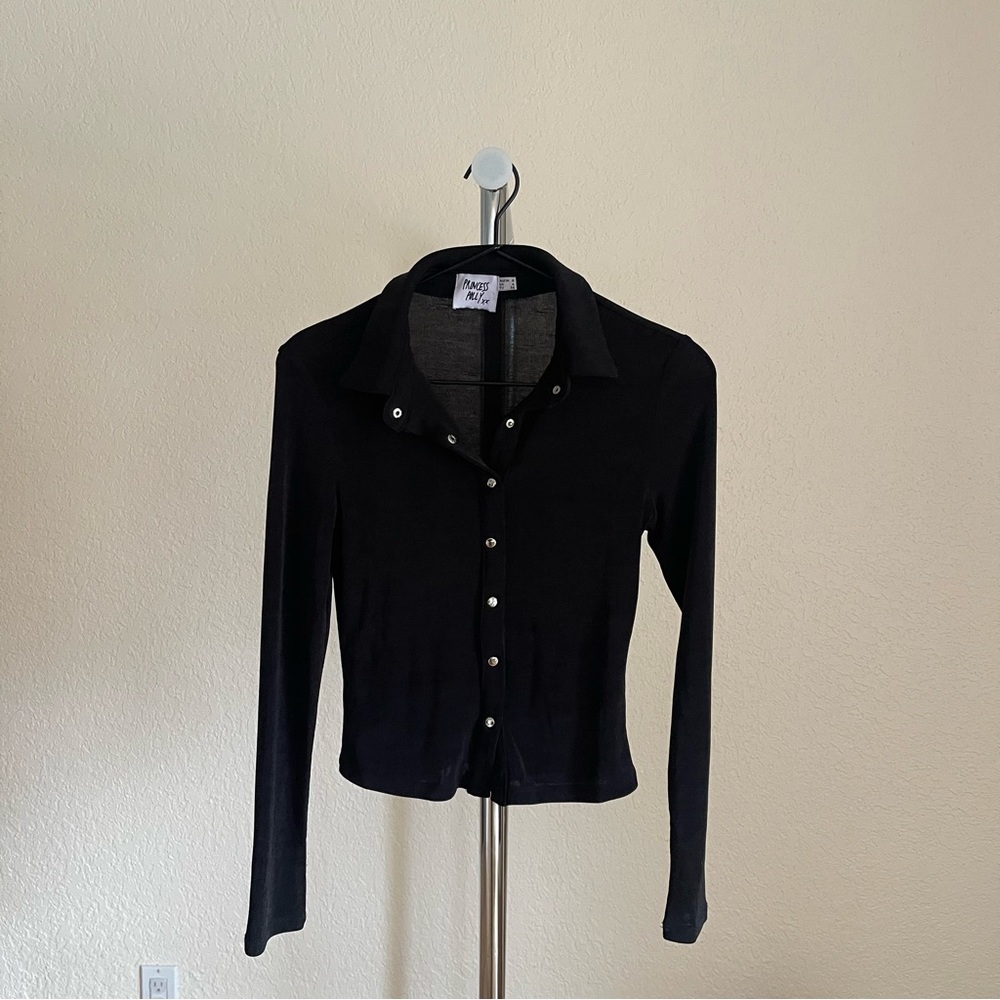 Black Button-Down Shirt